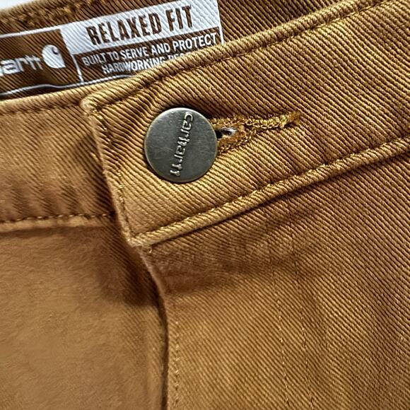 Carhartt NWT Womens pants brown rugged Flex Relaxed BN4296 Double Front Sz 16 R - Picture 4 of 12